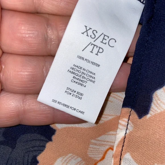 CAbi Floral High Low Cap Sleeve Tank Top Size XS Style 5030 - Picture 9 of 11